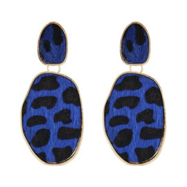 Oorbel Leopard Fur Blue