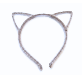 Diadeem Fluffy Cat Ears Grijs