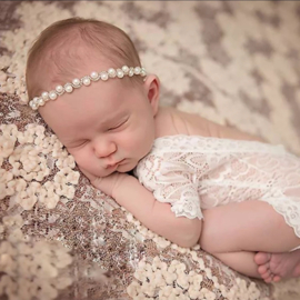 Newborn Hoofdbandje Diamonds & Pearls