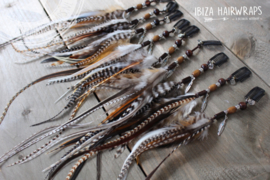 IBIZA Style feather Clip-Inn| Natural Zilver