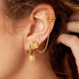 Oorbel met Earcuff Lock| Goud