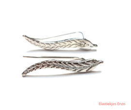 Oorbel Feather Long Zilver