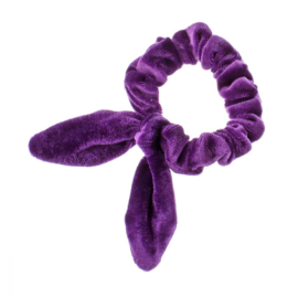 Velvet Bunny Ear Scrunchie Purple