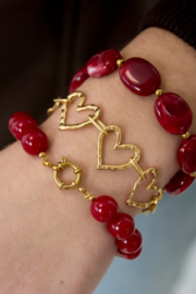 Armband Goudkleurig met Hartjes