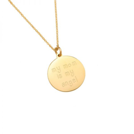 Ketting| My Mom Is My Angel (Goud)