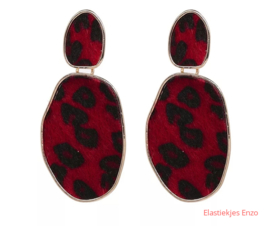 Oorbel Leopard Fur Red