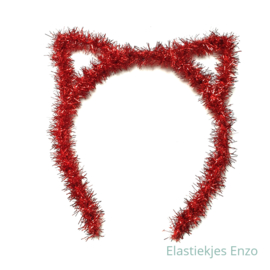 Kerstslinger Diadeem Kattenoortjes Rood