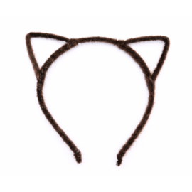 Diadeem Fluffy Cat Ears Donkerbruin