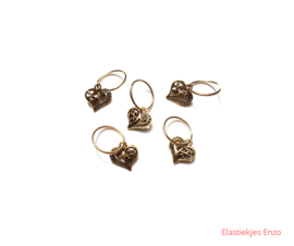 Hair ring Heart Goud