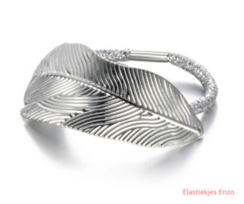 Haarelastiek Leaf Zilver