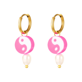 Oorbellen Yin & Yang | Pretty Pink