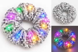 Led Scrunchie | Zilver met pailletjes