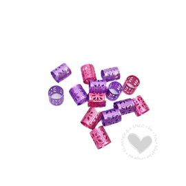 Haar Bedels Purple & Pink Bloem | 12 stuks