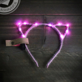 LED Diadeem 'Light Pink Cat'