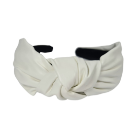 Haarband Leather Look | White