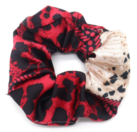 Scrunchie Animal Printed Red