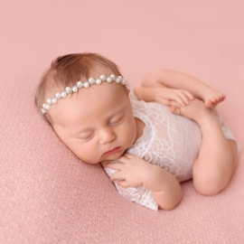 Newborn Hoofdbandje Diamonds & Pearls