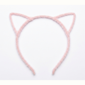 Diadeem Fluffy Cat Ears Lichtroze