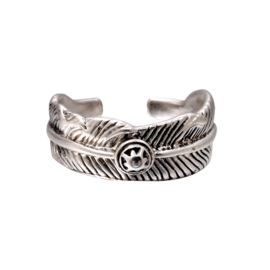 Ring Zilver Feather Circle