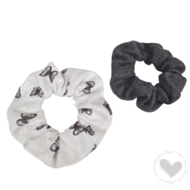 Scrunchie Butterfly |Grey