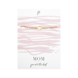 Armband wenskaart| Mom You are the best (Goud)