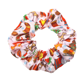 Kidz Kerst Scrunchie | Santa is comming 2 town