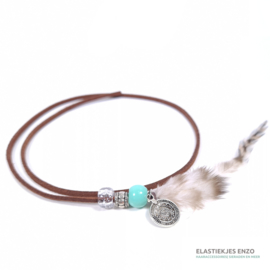 Hairwrap Brown Turquiose | Coin