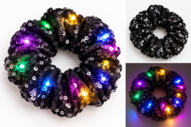 Led Scrunchie | Zwart met pailletjes