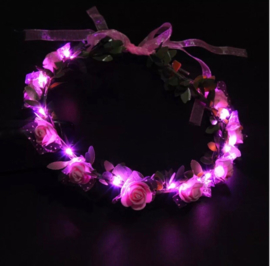 LED Hoofdband 'Roos' | Roze