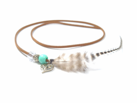 Hairwrap Brown Turquiose | Heart