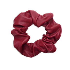 Scrunchie Leather Look Small | Bordeaux