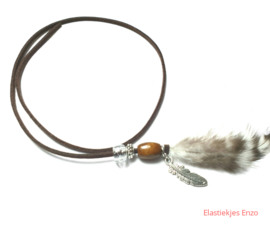 Hairwrap Dark Brown Feather