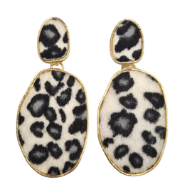 Oorbel Leopard Fur  White