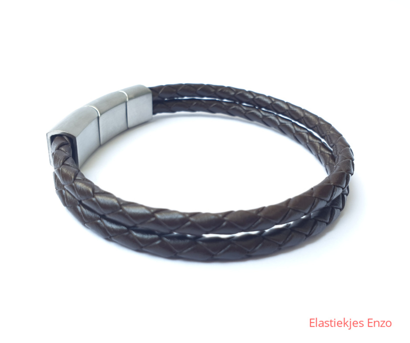 I*H Leather Bracelet Paris| Dark Brown