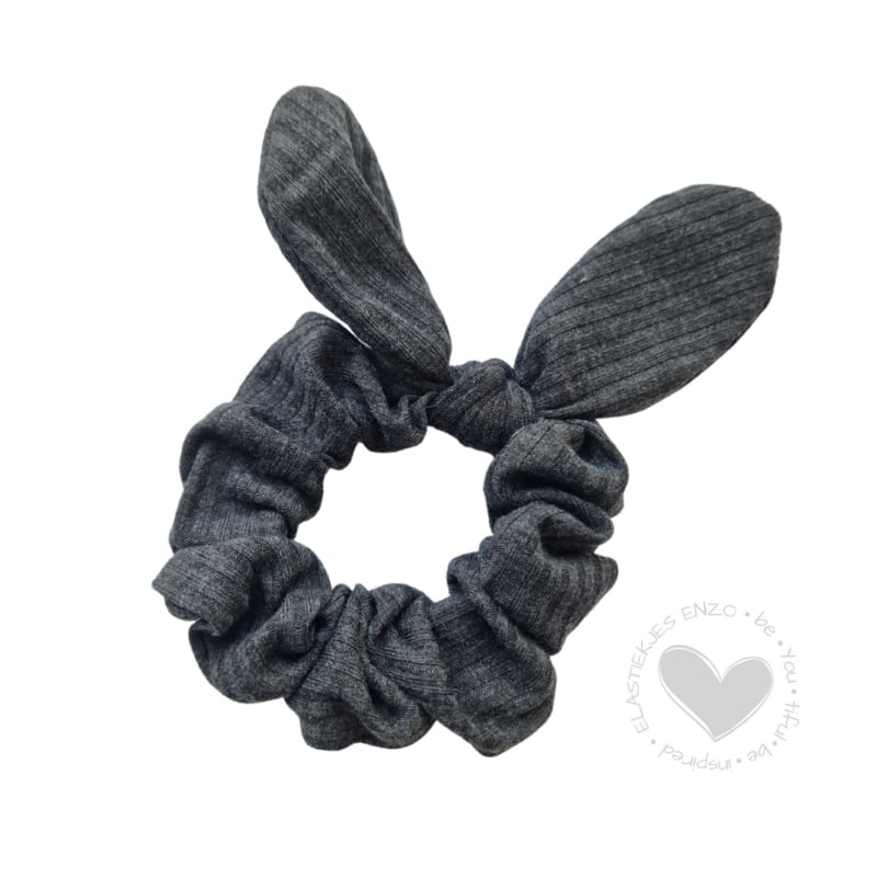 Knitted Bunny Ear Scrunchie | Grey