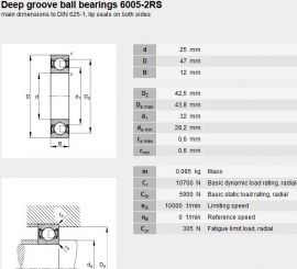 6005-2RS NTR in RVS SS6005-2RS W6005-2RS Inox