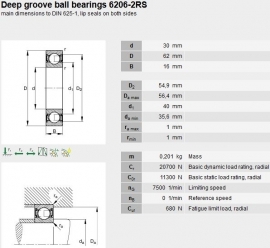 6206-2RS in RVS SS6206-2RS W6206-2RS NTR