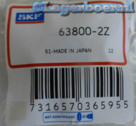 63800-2Z SKF (=61800-2Z/W7)