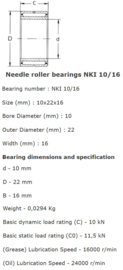 NKI10/16 SKF