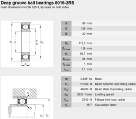 6016-2RS/C3 SNR