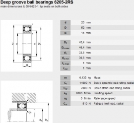 W6205-2RS SKF 6205-2RS in RVS SS6205-2RS