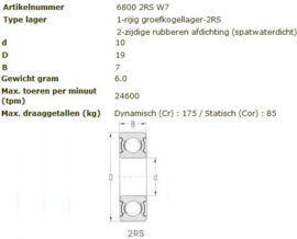 61800-2RS/W7 G-Force 63800-2RS