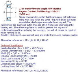 LJT1.1/8"-MBS RHP enkelrijig hoekcontactlager = ALS9 = LS11AC