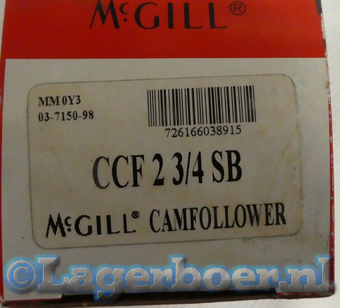 CCF-2¾SB McGill nokvolger (inch)