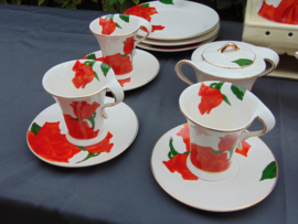 Limoges koffieservies inclusief gebaksbordjes.