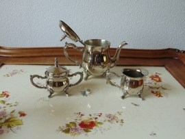 Vintage verzilverd koffie servies.