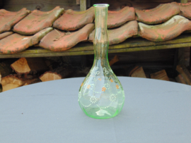 Handbeschilderd uranium glazen karafje zonder stopje