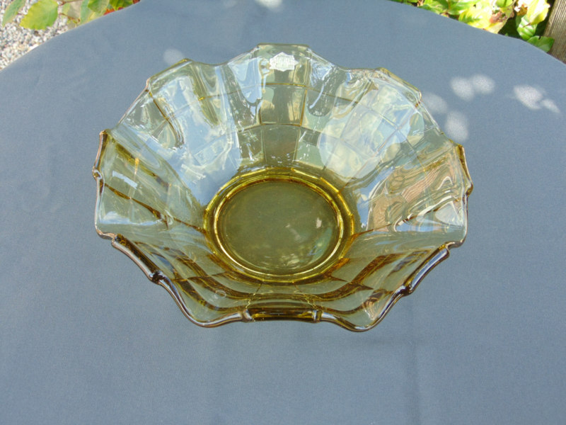 Op tijd zeevruchten Slang Glazen Art Decó "Pavilux" schaal | Antieke glazen schalen. | De Vijf sparren