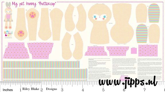 Bunny Buttercup panel - Riley Blake Designs - 100% katoen