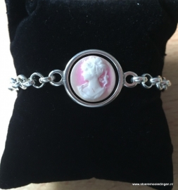 Camee lady roze schakelarmband